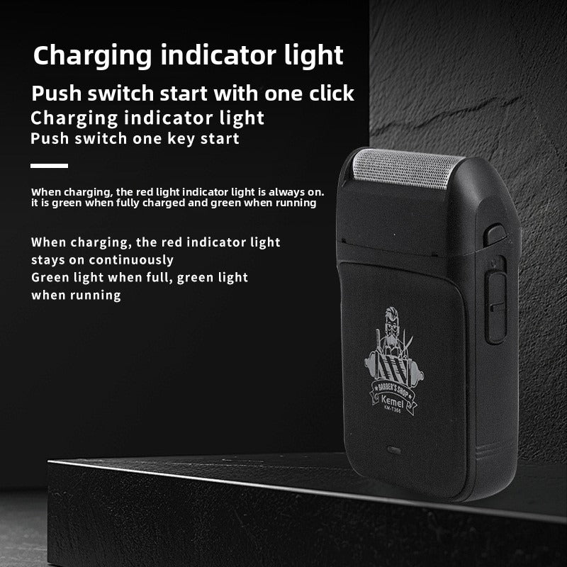 kemei electric shaver, portable, high-power reciprocating mini shaver, USB charging shaver