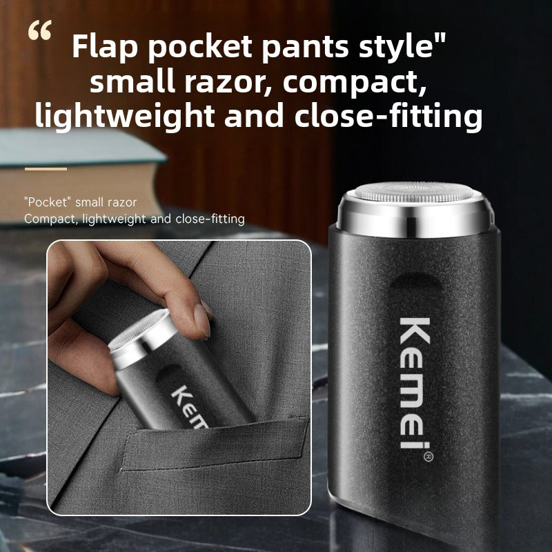 KEMEI electric men's shaving Razor, Mini Travel Portable beard Razor, Rechargeable shaving razor