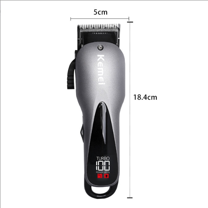 Kemei KM-1929 LCD Hair Clipper - Fast Charge, Engraving Blades, Exclusive Global Model