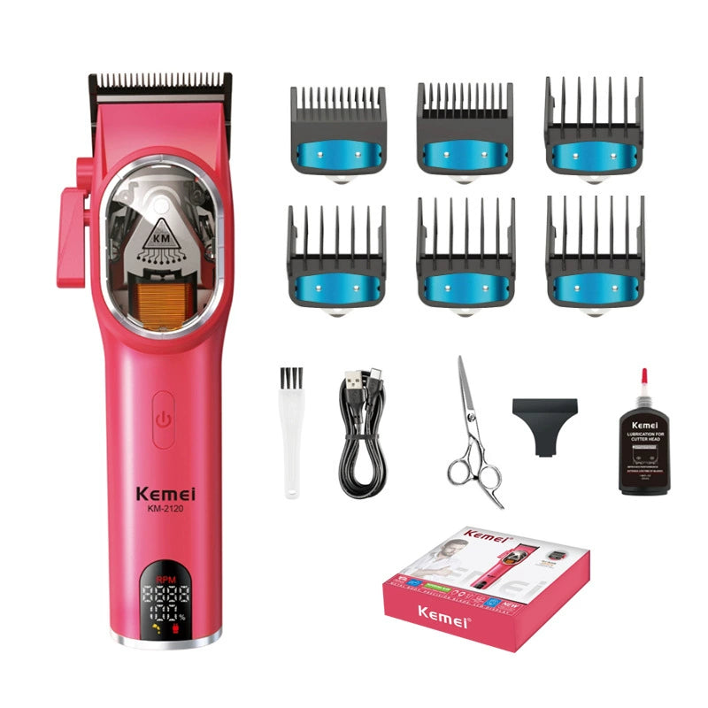 Kemei Professional Clipper Kit - Digital Display, High-Speed & Oil Sculpting