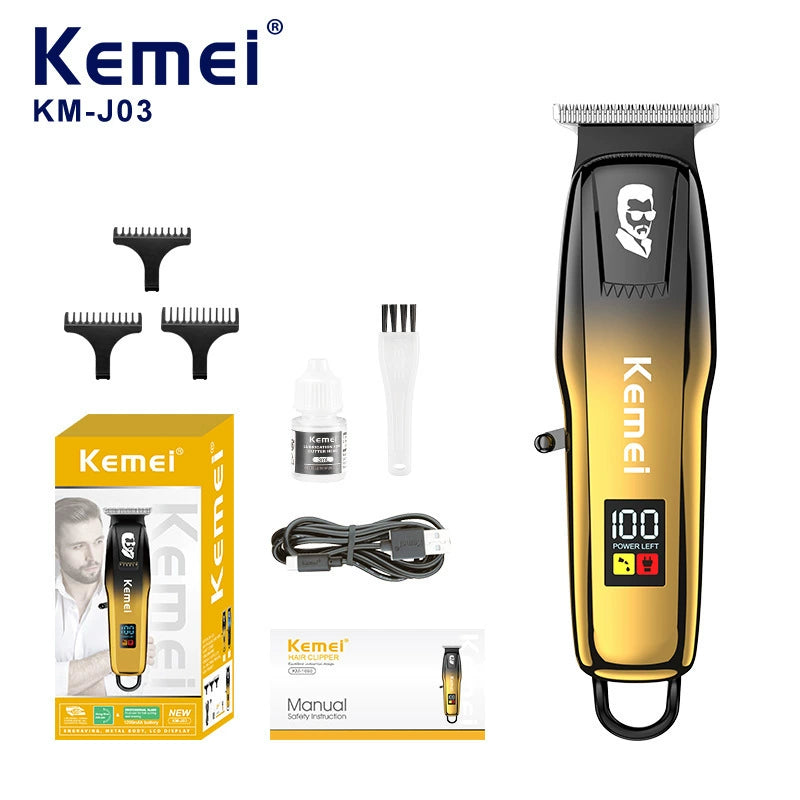 Kemei New Cross-border Mini Electric Hair Clipper Head Shaving Oil Engraving