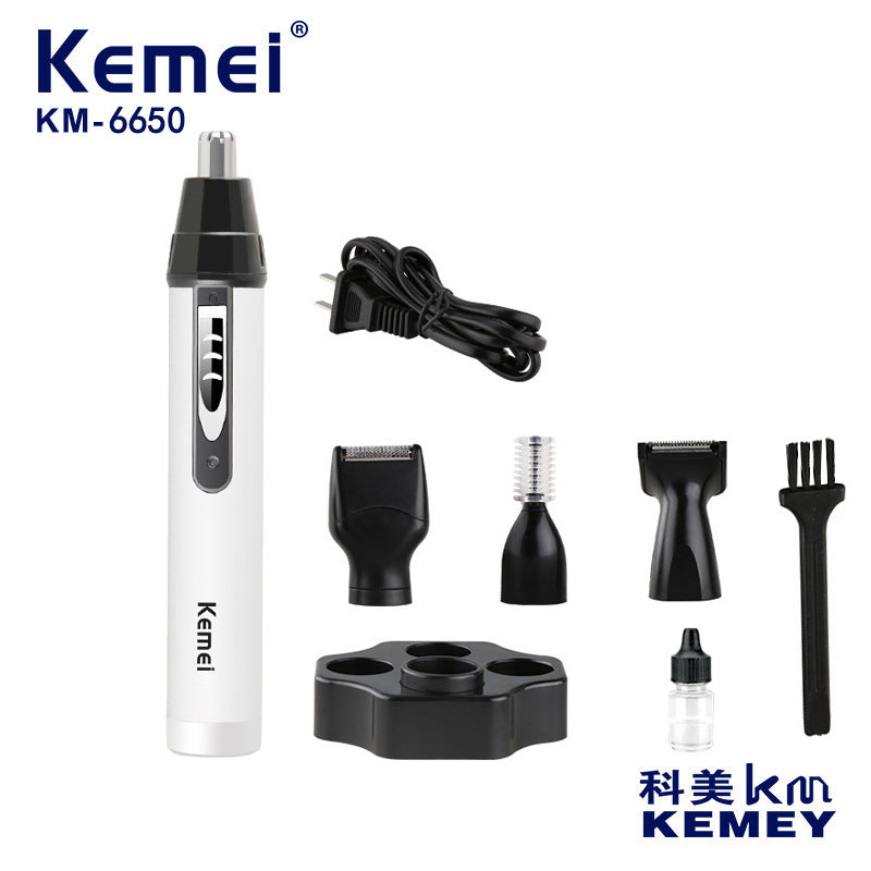 Kemei KM-6650 4-in-1 Washable Nose Hair Trimmer
