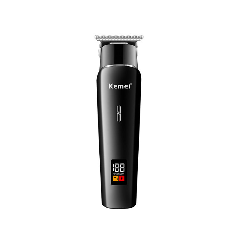 Kemei KM-1113 Clipper - Silent LCD, Oil-Fed & Engraving Trimmer
