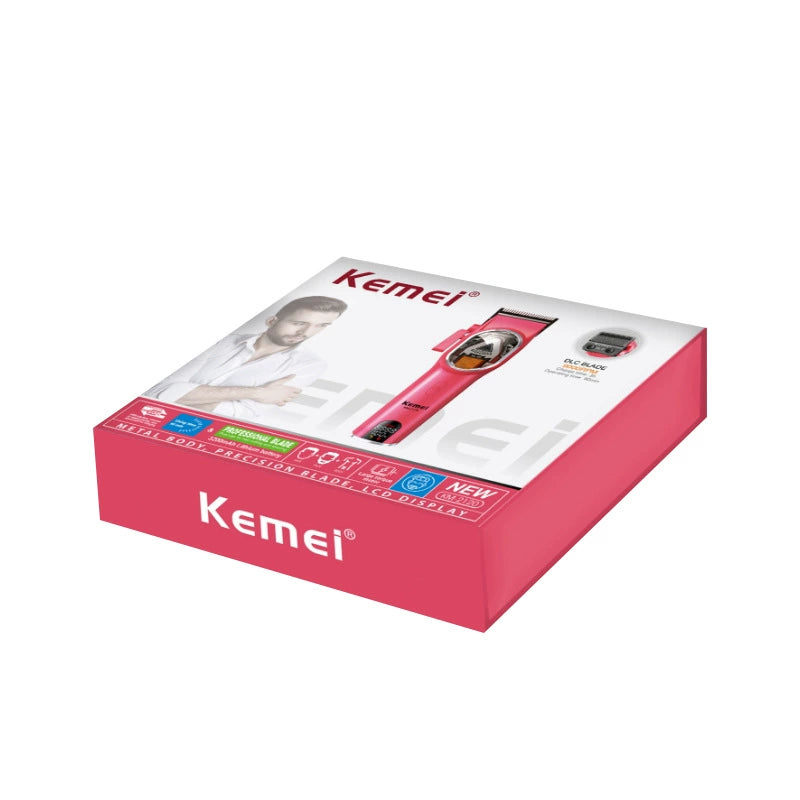 Kemei Professional Clipper Kit - Digital Display, High-Speed & Oil Sculpting