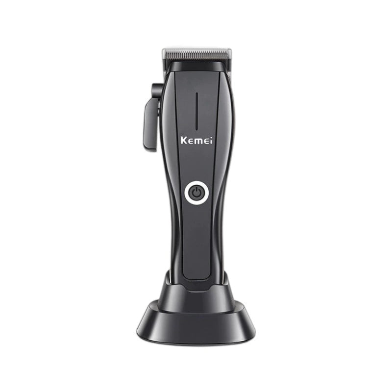 Kemei Salon-Pro Clipper - Oil Engraving, Charging Dock & Multi-Speed Long Life
