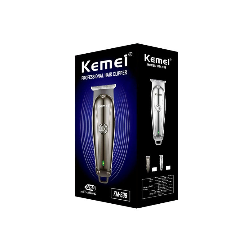 KM-638 cross-borderhaircut clipper USB oil head engraving push hair clipper