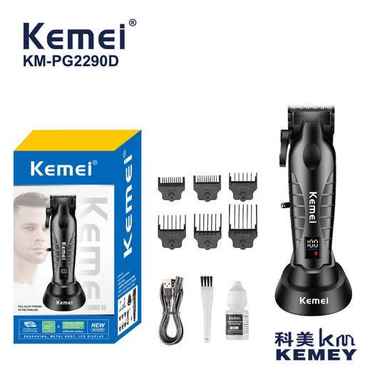 Kemei Professional Electric Clipper with Scissor Base - Salon & Home Precision