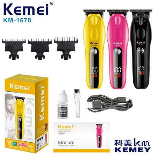 Kemei Pro Clipper - LCD, High-Speed & Push Shears