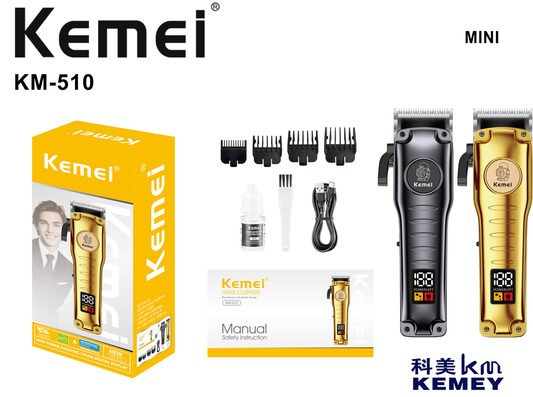 Salon-Pro Electric Clipper - Oil-Lubricated Blades, High Power & USB Engraving Trimmer