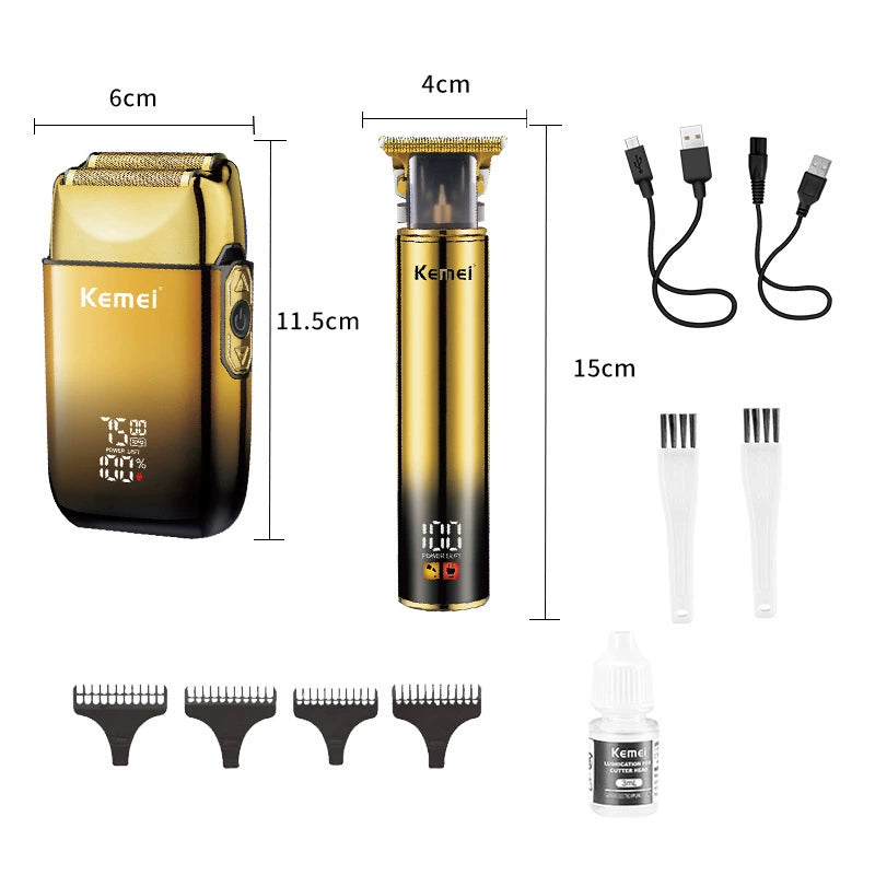 Kemei KM-2131 Engraving Hair Clipper - Professional Shaver Set for Bald & Oil Styling