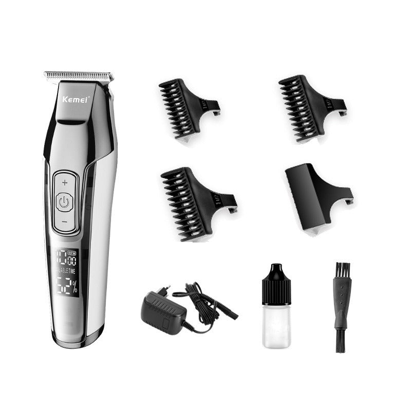 Kemei KM-5027 Silent LED Digital Electric Shaving Pusher Salon Clipper