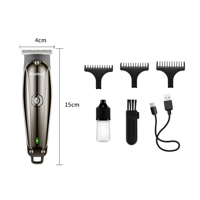 KM-638 cross-borderhaircut clipper USB oil head engraving push hair clipper