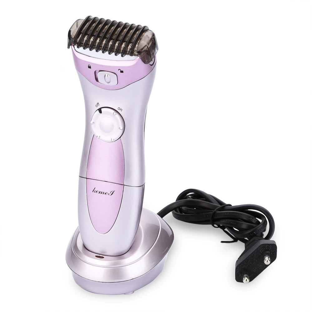 Kemei KM-200A Ladies Electric Shaver - Rechargeable Body Epilator, Portable Design