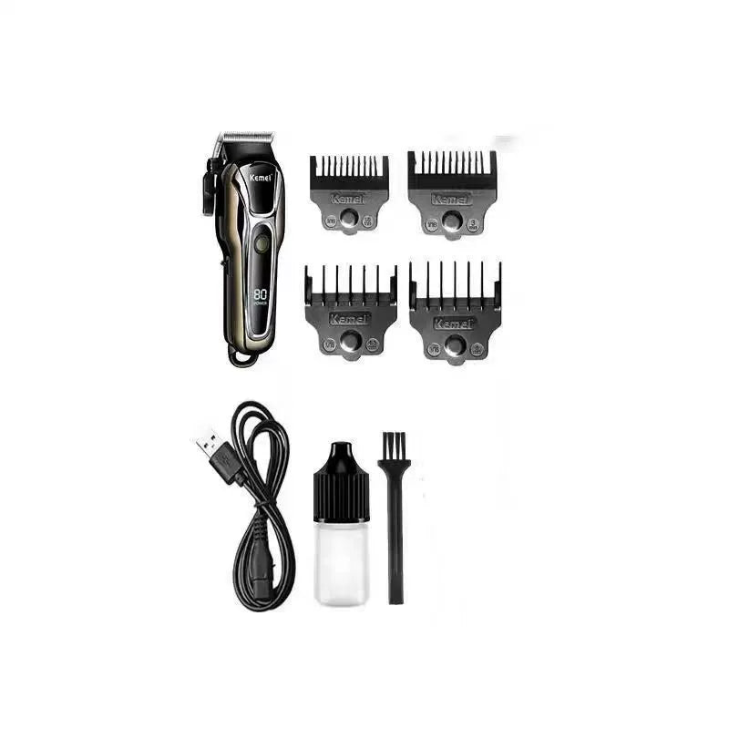 New KM-1990PG Hair Clipper Electric Head Shaving High-power LCD Digital Display