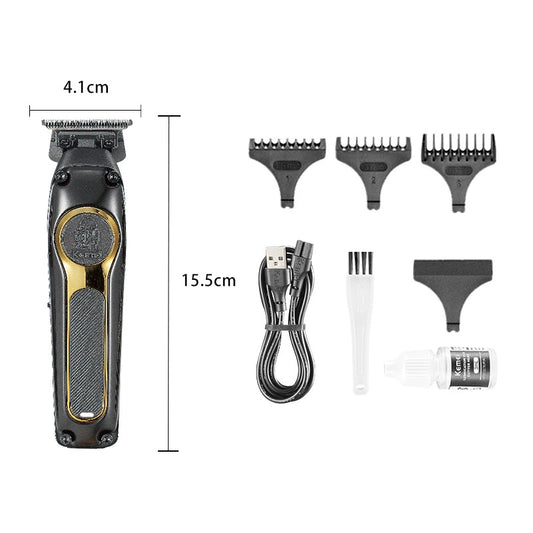 Kemei Oil Head Carving Scissors, Haircut Shaver Clippers, Digital Display Hair Trimmer for Barbershop