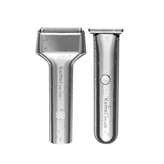 Kemei Washable 2-in-1 Electric Trimmer & Shaver with Digital Display