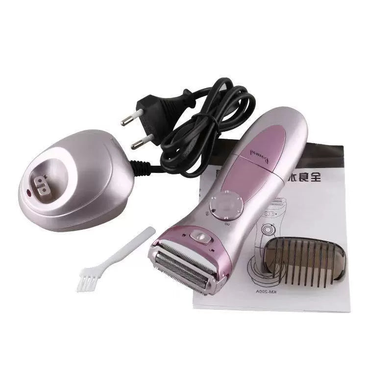 Kemei KM-200A Ladies Electric Shaver - Rechargeable Body Epilator, Portable Design