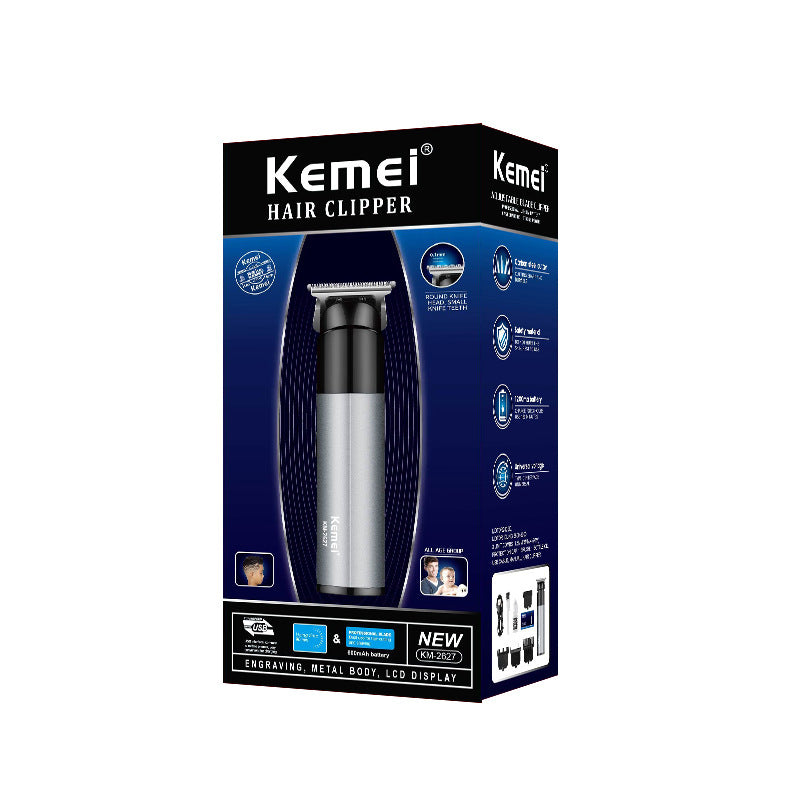 Kemei Mini Hair Trimmer - Compact LCD Display Electric Clipper