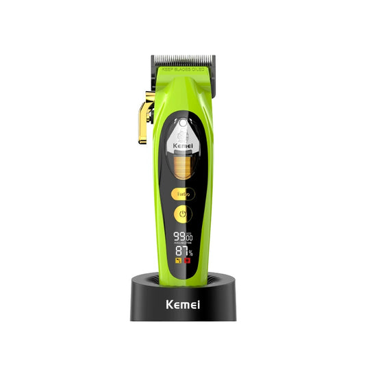 KEMEI High-Speed Engraving Clipper - Pro Barber Shears with Digital Display & Home Electric Use