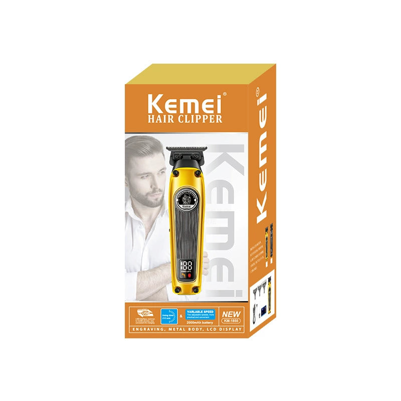 Kemei Pro Clippers & Shears - LCD Display, Powder Blades