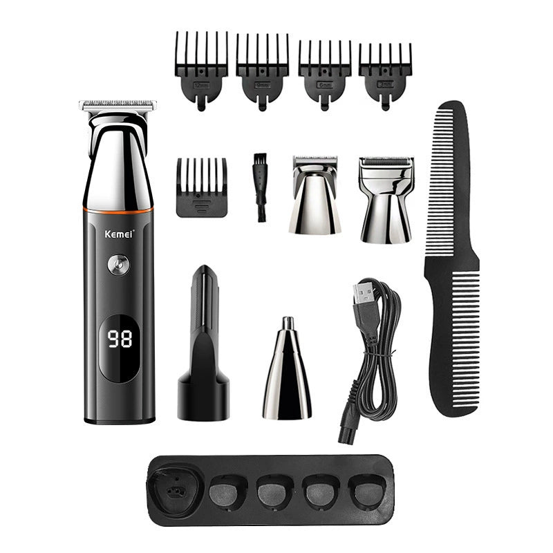 Kemei KM-5857 5-in-1 Multifunctional Electric Hair Clipper Shaving Set