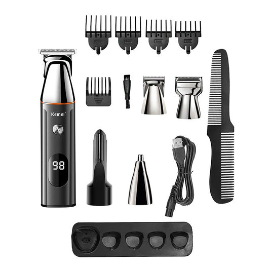 Kemei KM-5857 5-in-1 Multifunctional Electric Hair Clipper Shaving Set