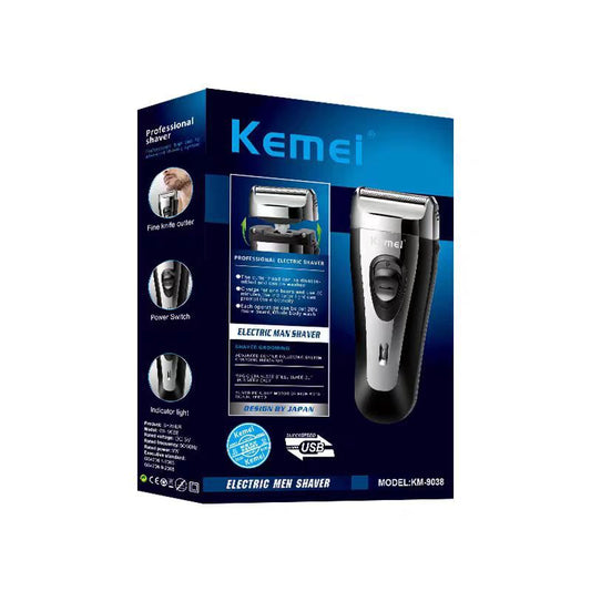 Kemei Dual Blades Electric Shaver for Men - USB Rechargeable Precision