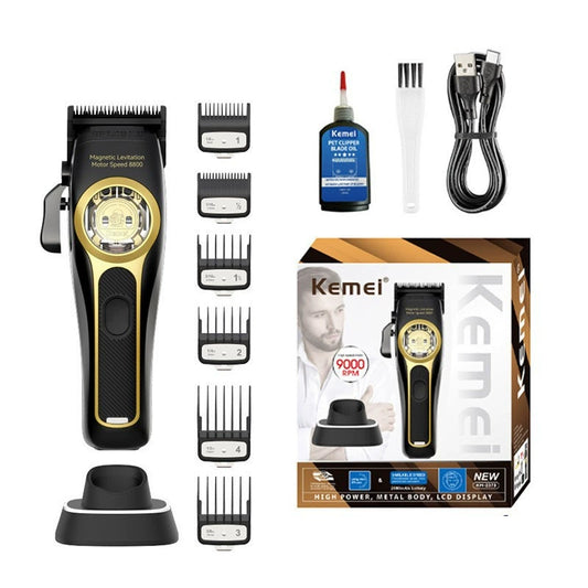 KEMEI KM-2373 Hair Clipper - High-Power Electric Shaver with Powder Blade & Detachable Head
