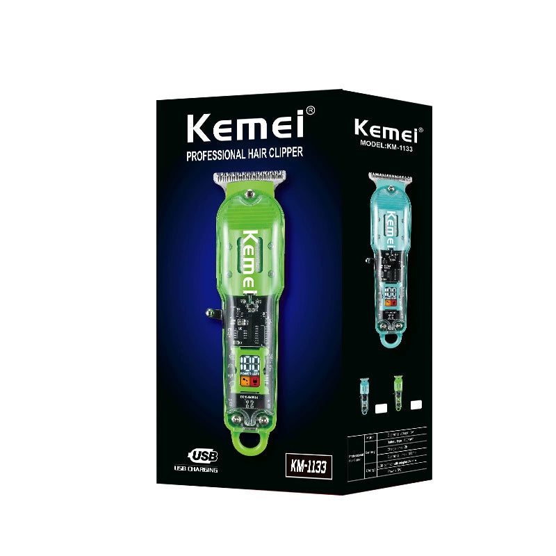 Kemei KM-1133 Transparent LCD Professional Hair Clipper