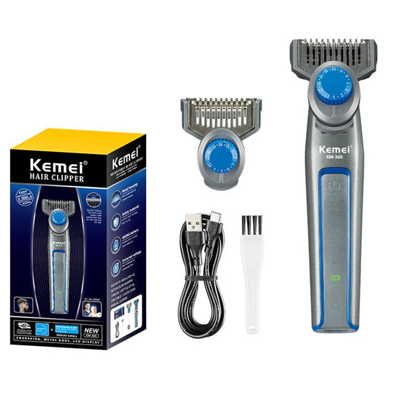 Kemei KM-365 Professional Clipper - High-Power Mini Trimmer with Type-C Fast Charging