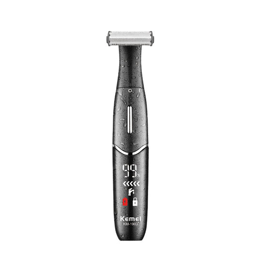 Kemei-1903 Smart LCD Hair Trimmer, Waterproof Body Groomer for Men & Women