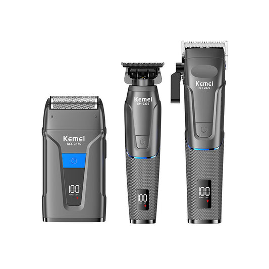 Kemei KM-2375 Professional Hair Clipper Set with Engraving Scissors