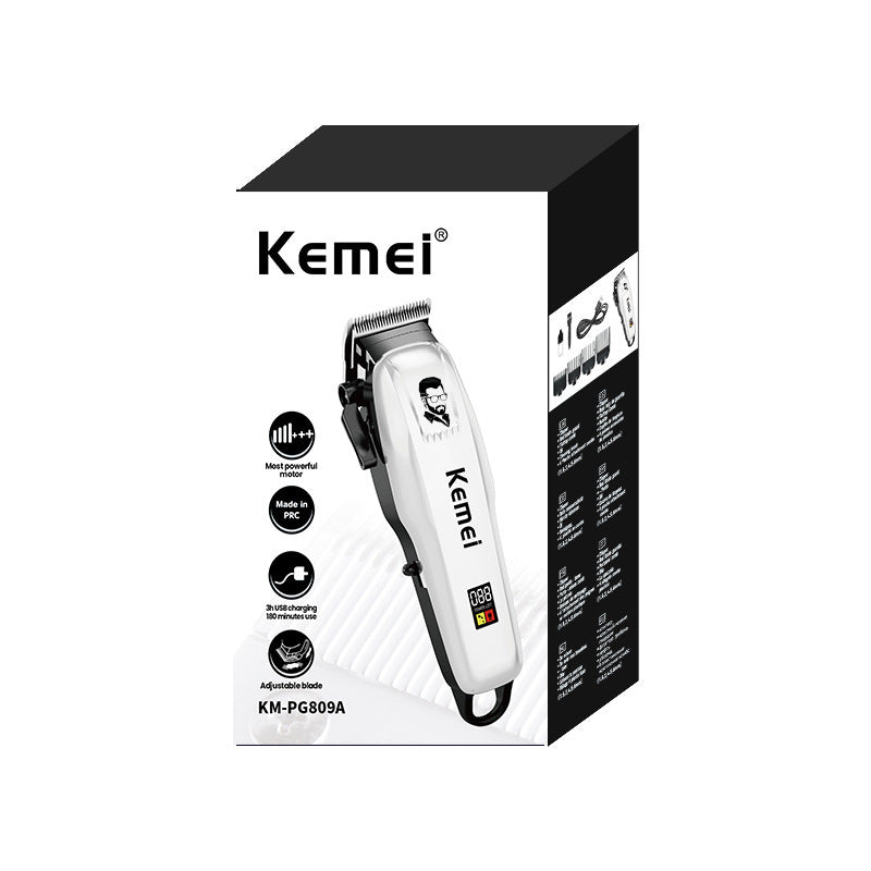 Kemei KM-PG809A Professional Balding Clipper - LCD Electric Shaver for Salon Use
