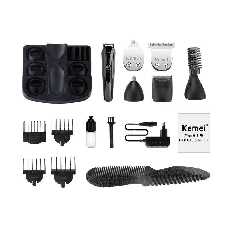 Cross-border KM-600 6-in-1 Multi-function Electric Hair Clipper Shaver Nose Hair Device