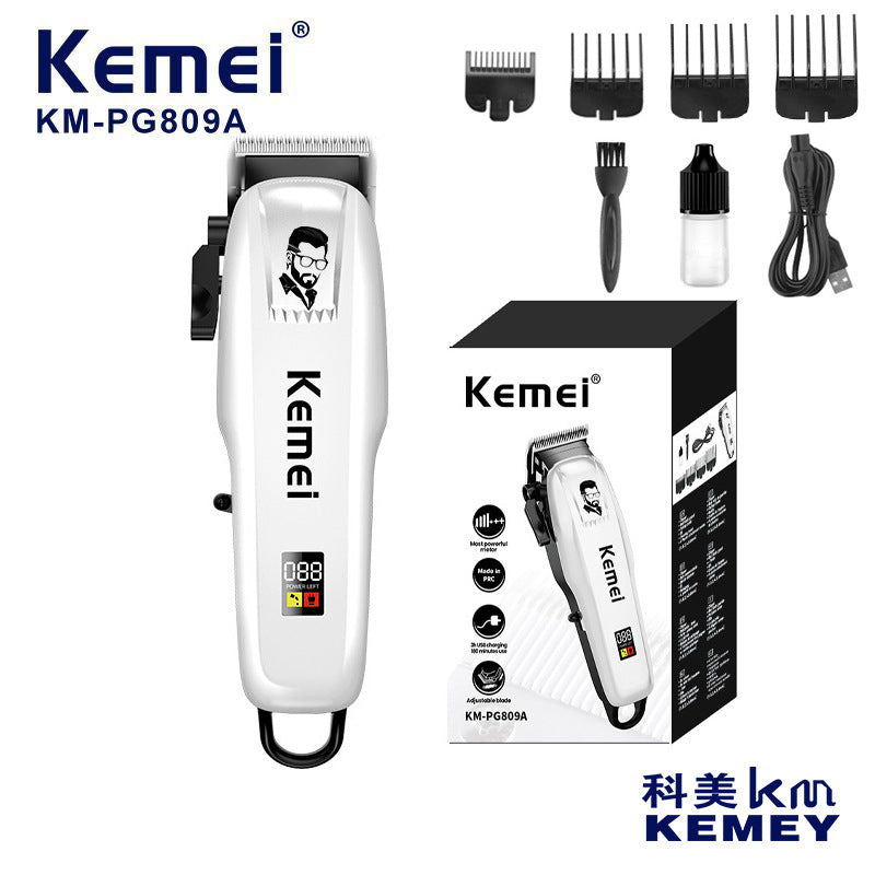 Kemei KM-PG809A Professional Balding Clipper - LCD Electric Shaver for Salon Use