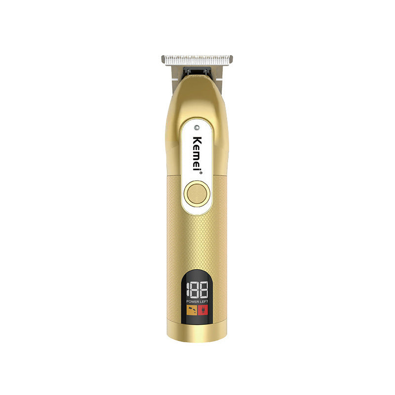Kemei KM-1760 Gold Digital Hair Clipper with USB Fast Charging & Display - Portable for Home/Salon